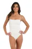 Island Goddess Shirred Bandeau One Piece - Ivory sold by La Blanca