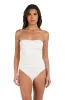 Island Goddess Shirred Bandeau One Piece - Ivory sold by La Blanca