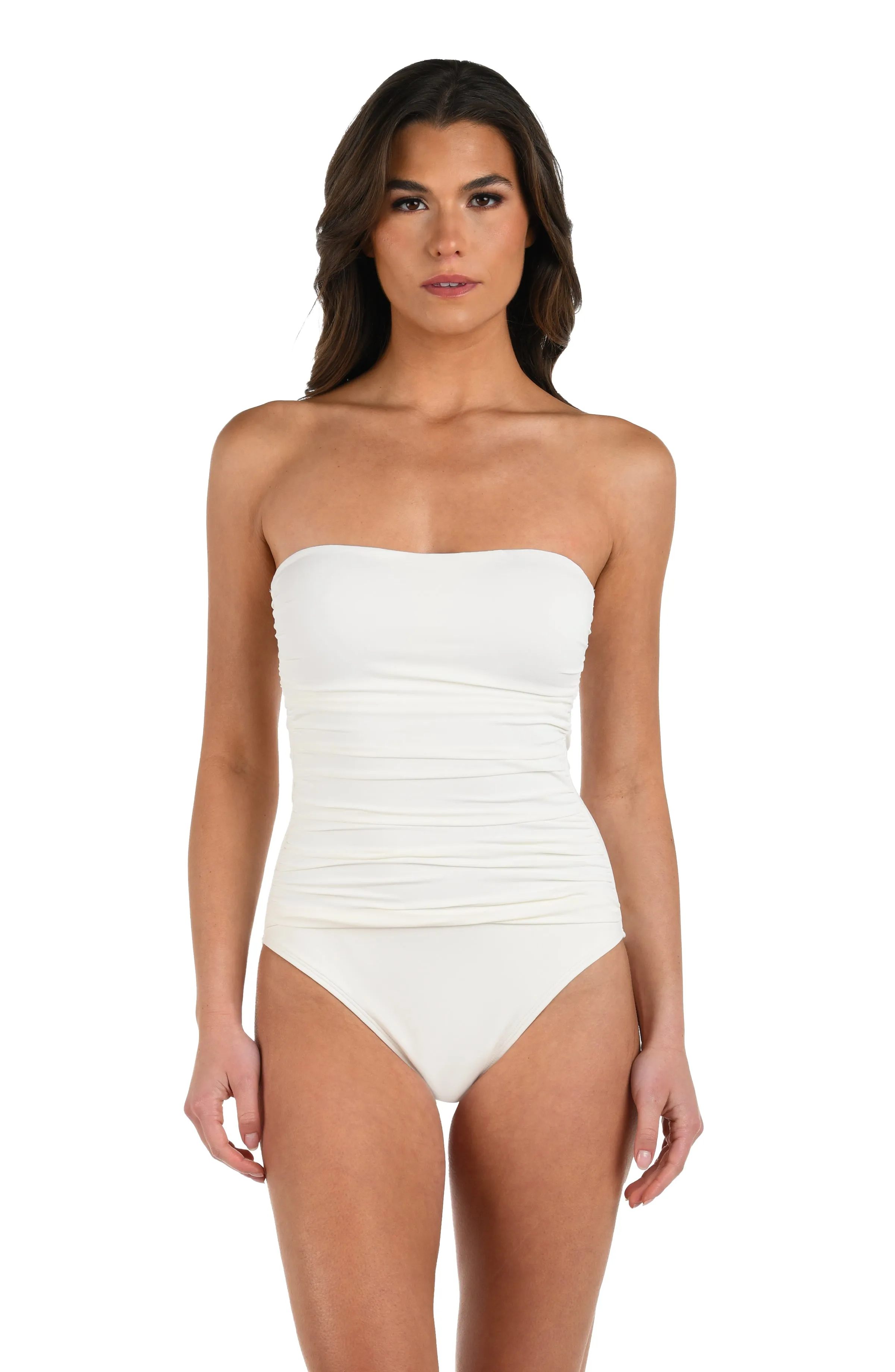 Island Goddess Shirred Bandeau One Piece - Ivory sold by La Blanca product image thumbnail 3