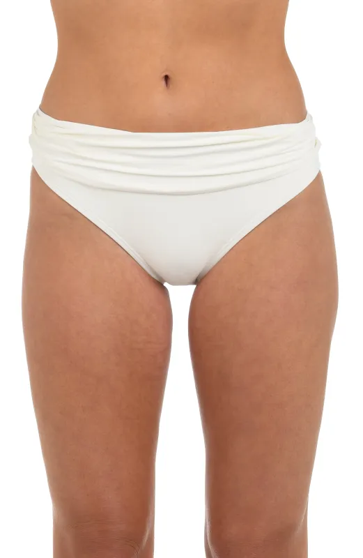 Island Goddess Shirred Band Hipster Bottom - Ivory sold by La Blanca