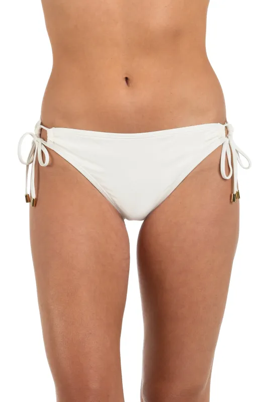 Island Goddess Side Tie Hipster Bottom - Ivory sold by La Blanca