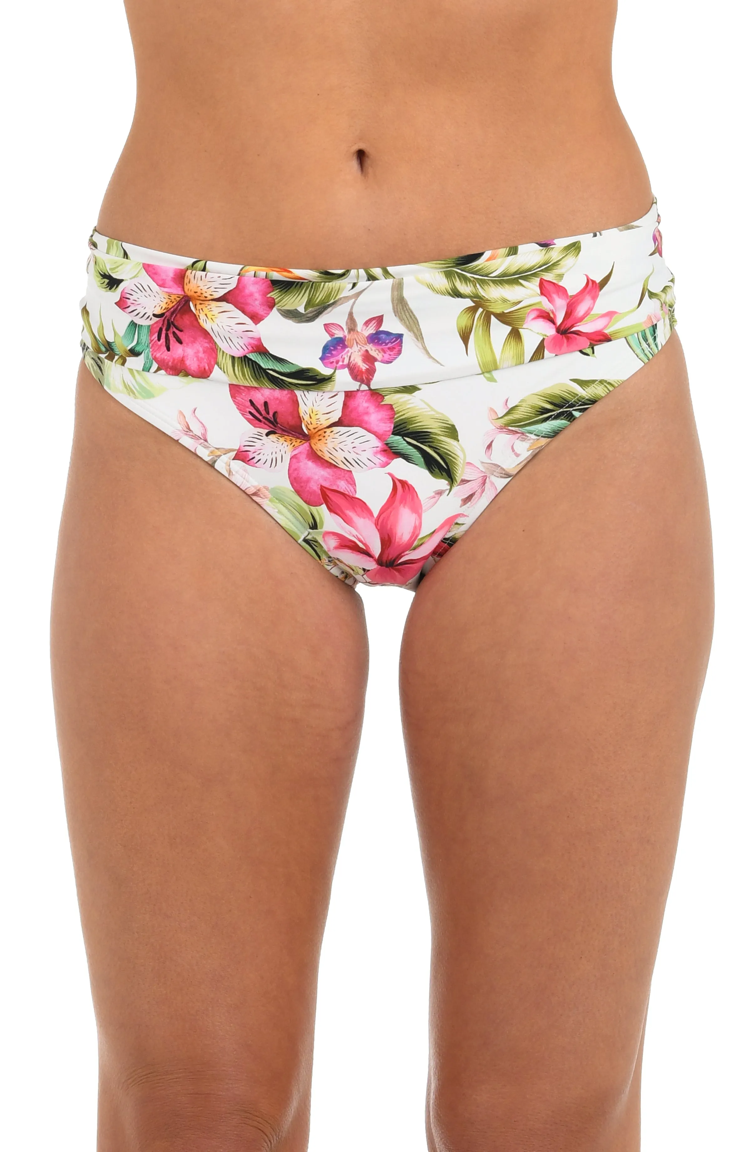 Polynesian Paradise Shirred Band Hipster Bottom sold by La Blanca