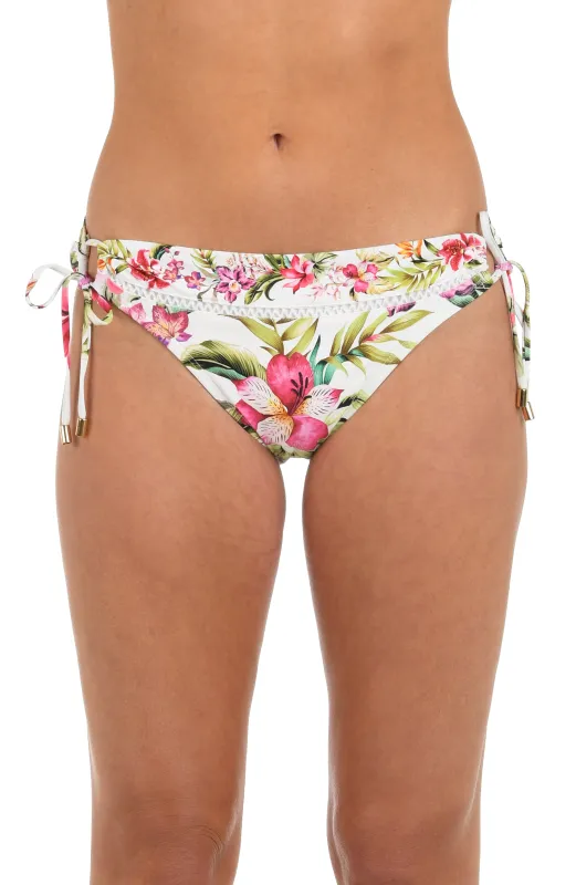 Polynesian Paradise Side Tie Hipster Bottom sold by La Blanca