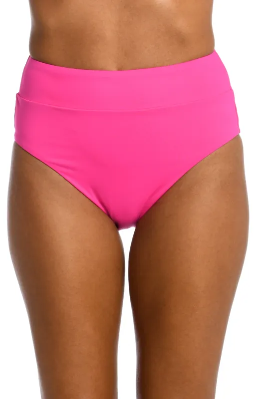 Island Goddess Cinch Back High Waist Bottom - Pop Pink (Final Sale) sold by La Blanca
