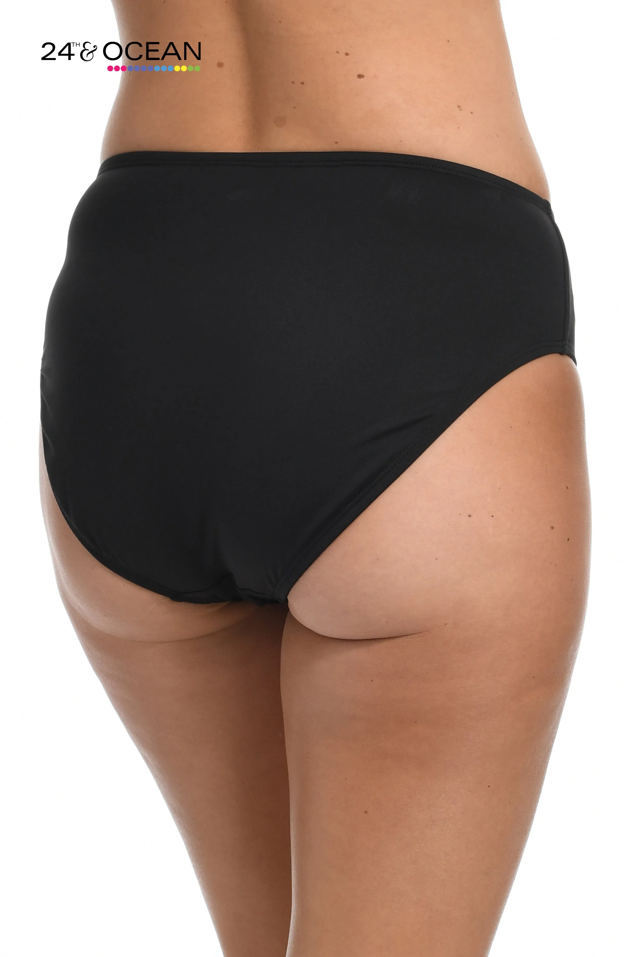 24th & Ocean Solid Mid Waist Hipster Bikini Swimsuit Bottom sold by La Blanca product image thumbnail 2