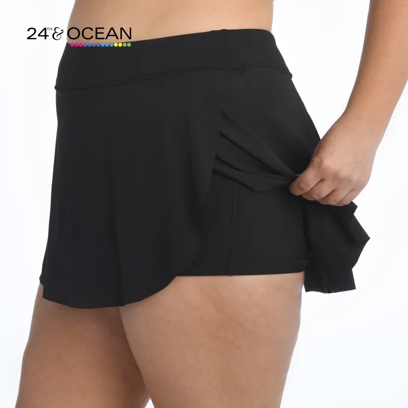 24th & Ocean Solid Petal Skort Swim Bottom sold by La Blanca