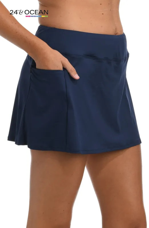 24th & Ocean Solids Swim Skort Bottom - FINAL SALE sold by La Blanca