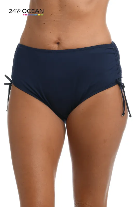 24th & Ocean Solids Mid Waist Adjustable Hipster Bottom - FINAL SALE sold by La Blanca