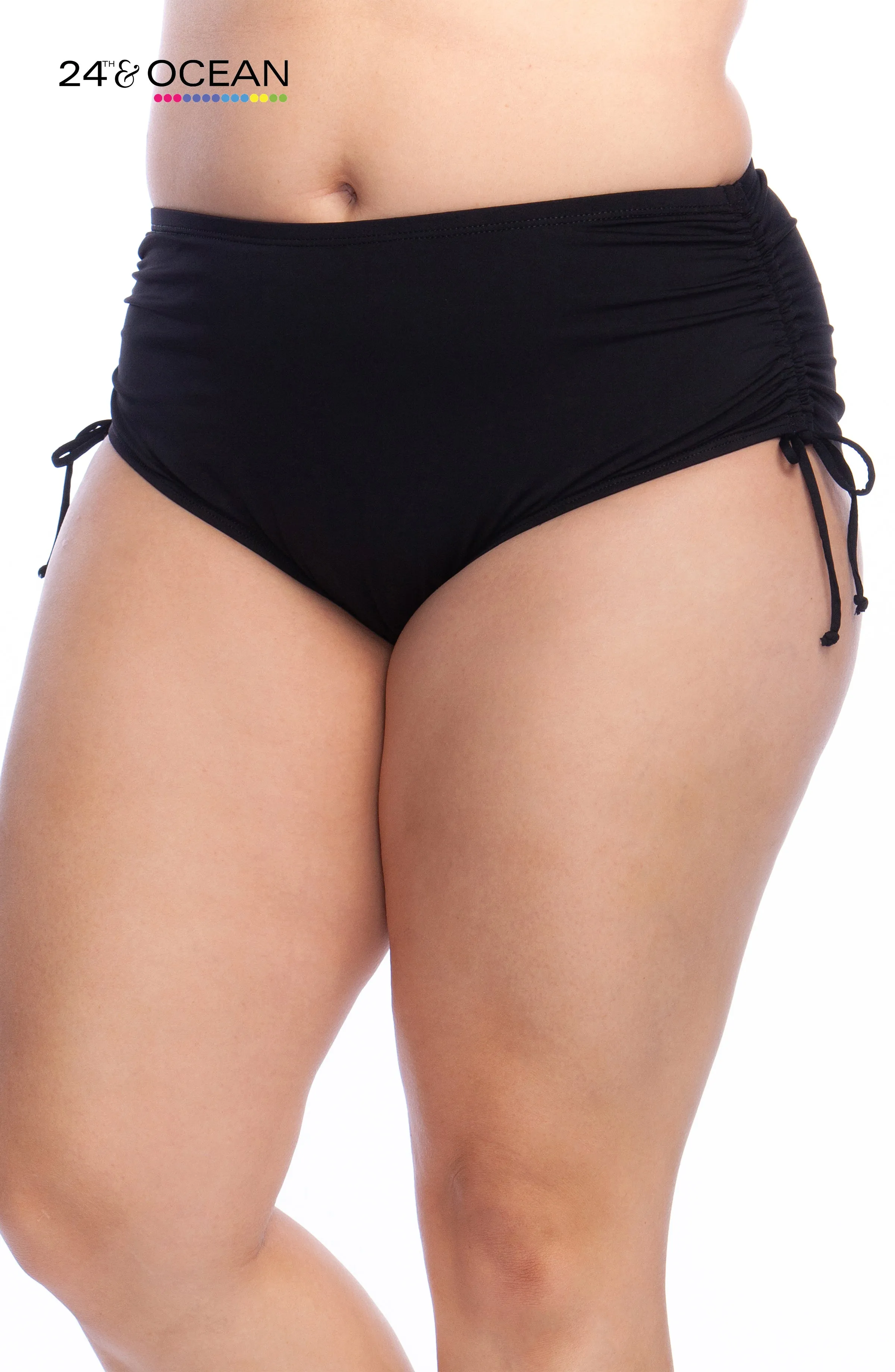 24th & Ocean Solids Mid Waist Adjustable Hipster Bottom sold by La Blanca product image thumbnail 3