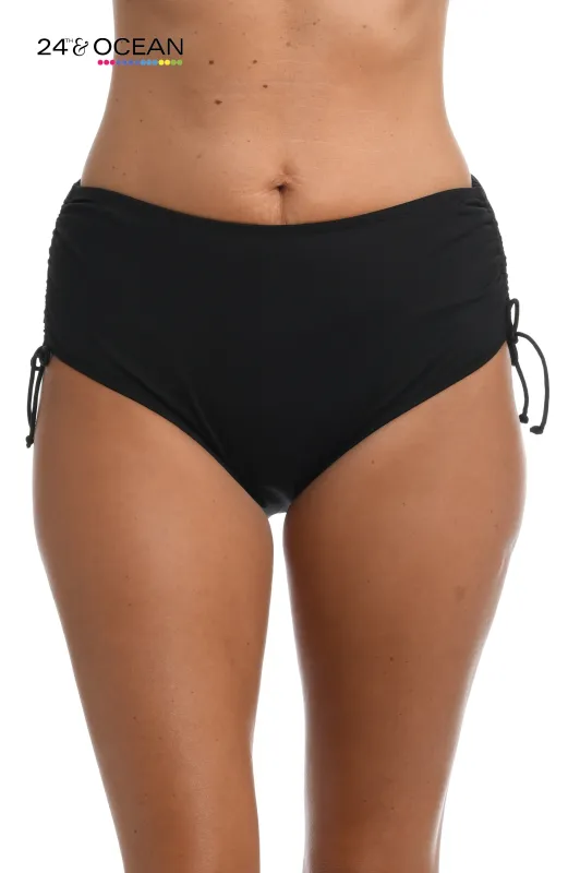 24th & Ocean Solids Mid Waist Adjustable Hipster Bottom sold by La Blanca