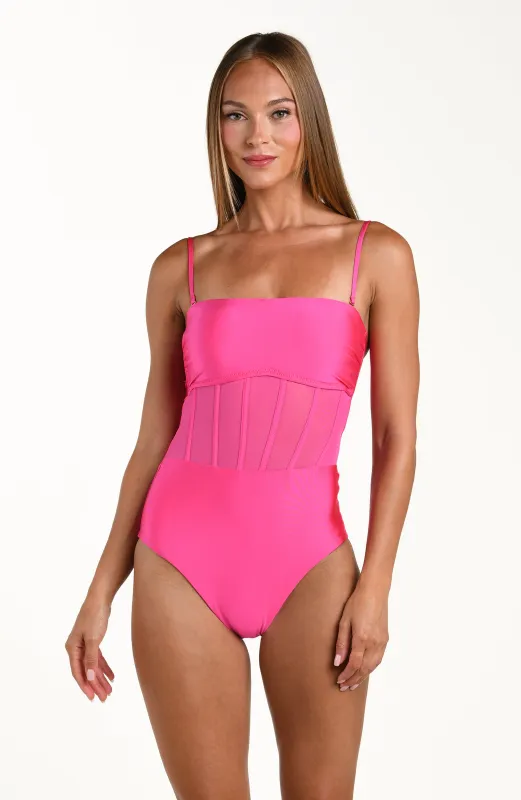 Sunshine 79 Solids Bandeau One Piece - Pink sold by La Blanca