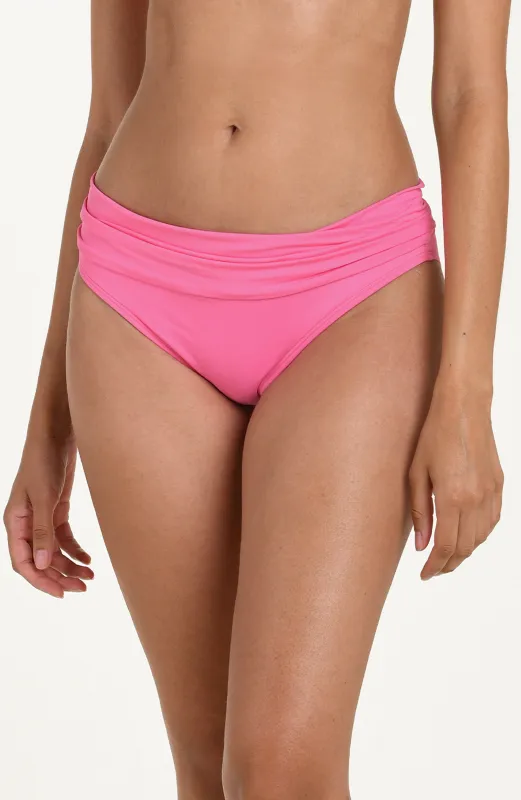 Island Goddess Shirred Band Hipster Bottom - Rose Pink sold by La Blanca