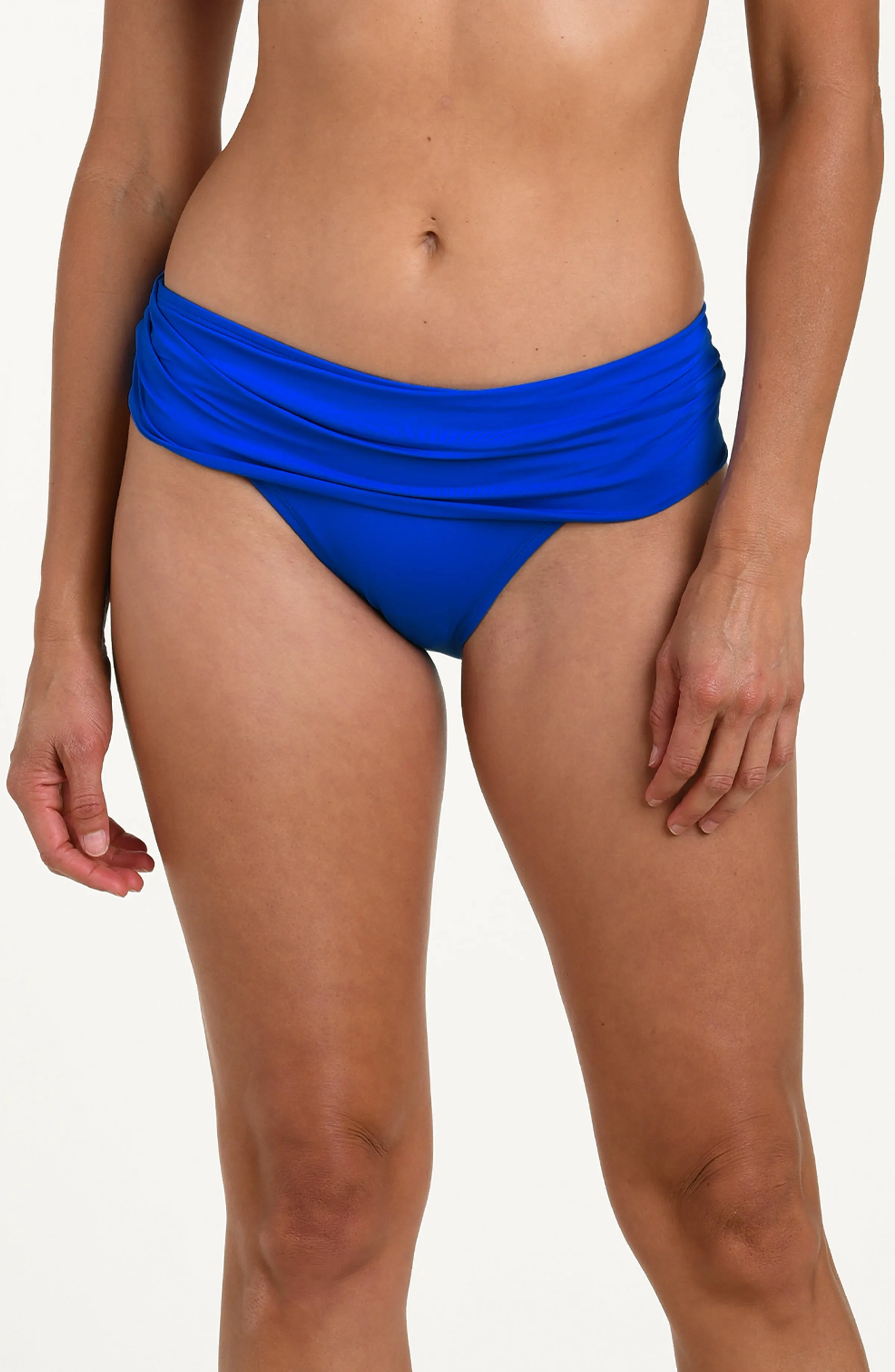 Island Goddess Shirred Band Hipster Bottom - Lapis sold by La Blanca