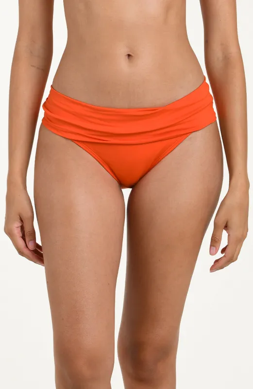 Island Goddess Shirred Band Hipster Bottom - Tangelo sold by La Blanca