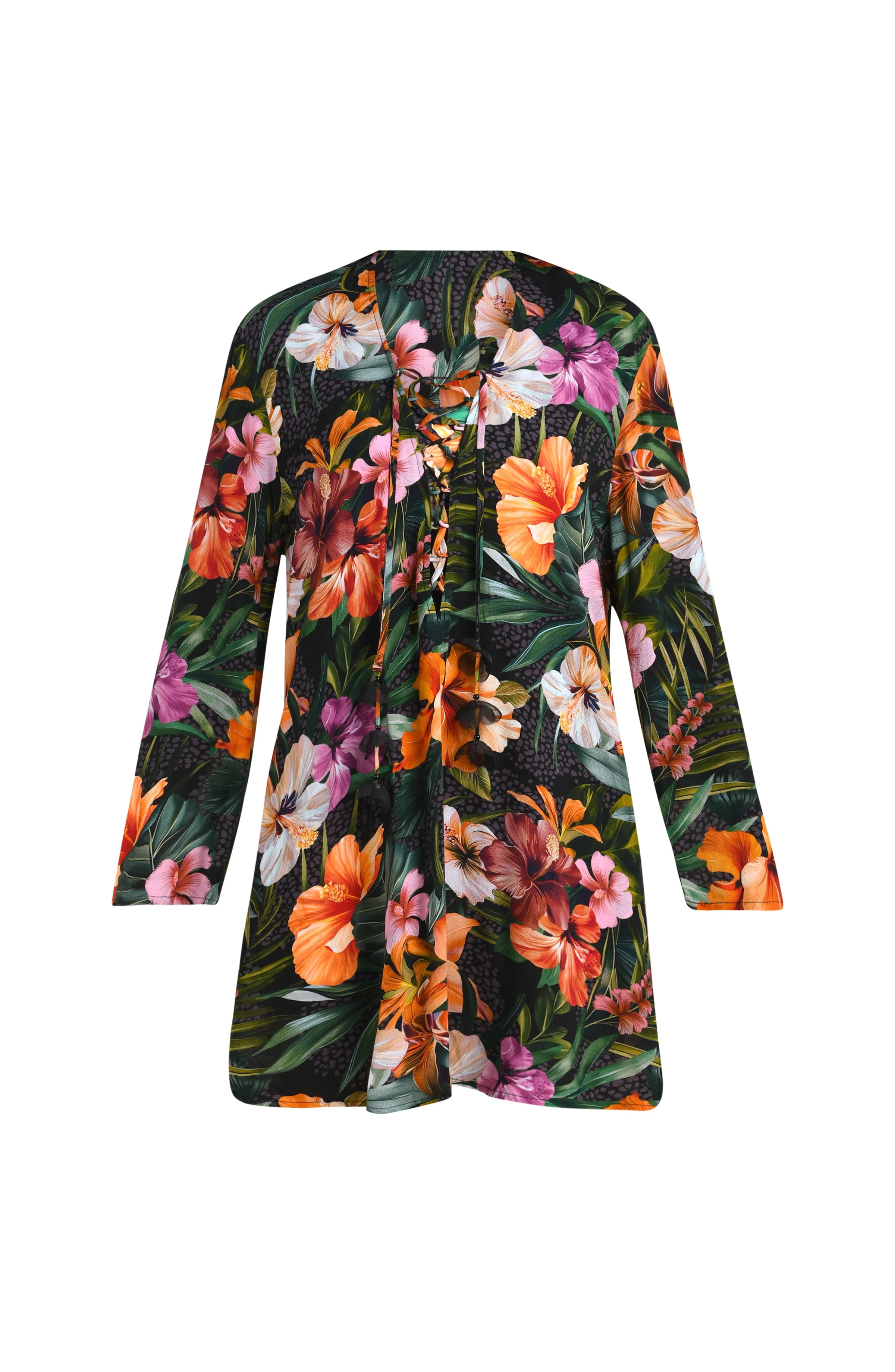 Tropical Hideaway Lace Up V-Neck Tunic - FINAL SALE sold by La Blanca product image thumbnail 5