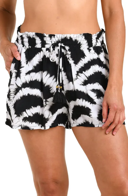 Woven Shadows Beach Shorts sold by La Blanca