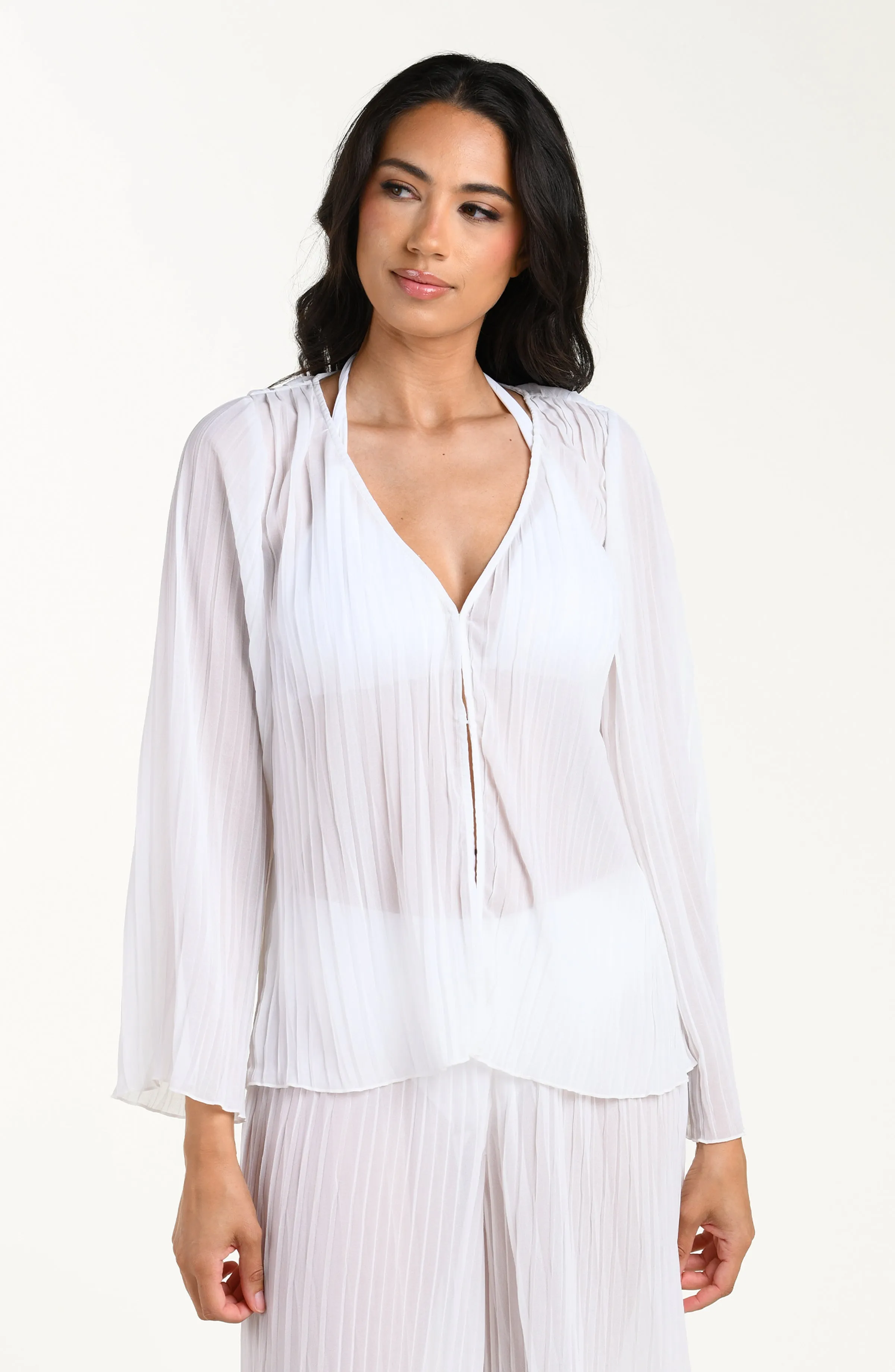Sunbeams Long Sleeve Pleated Top sold by La Blanca product image thumbnail 3