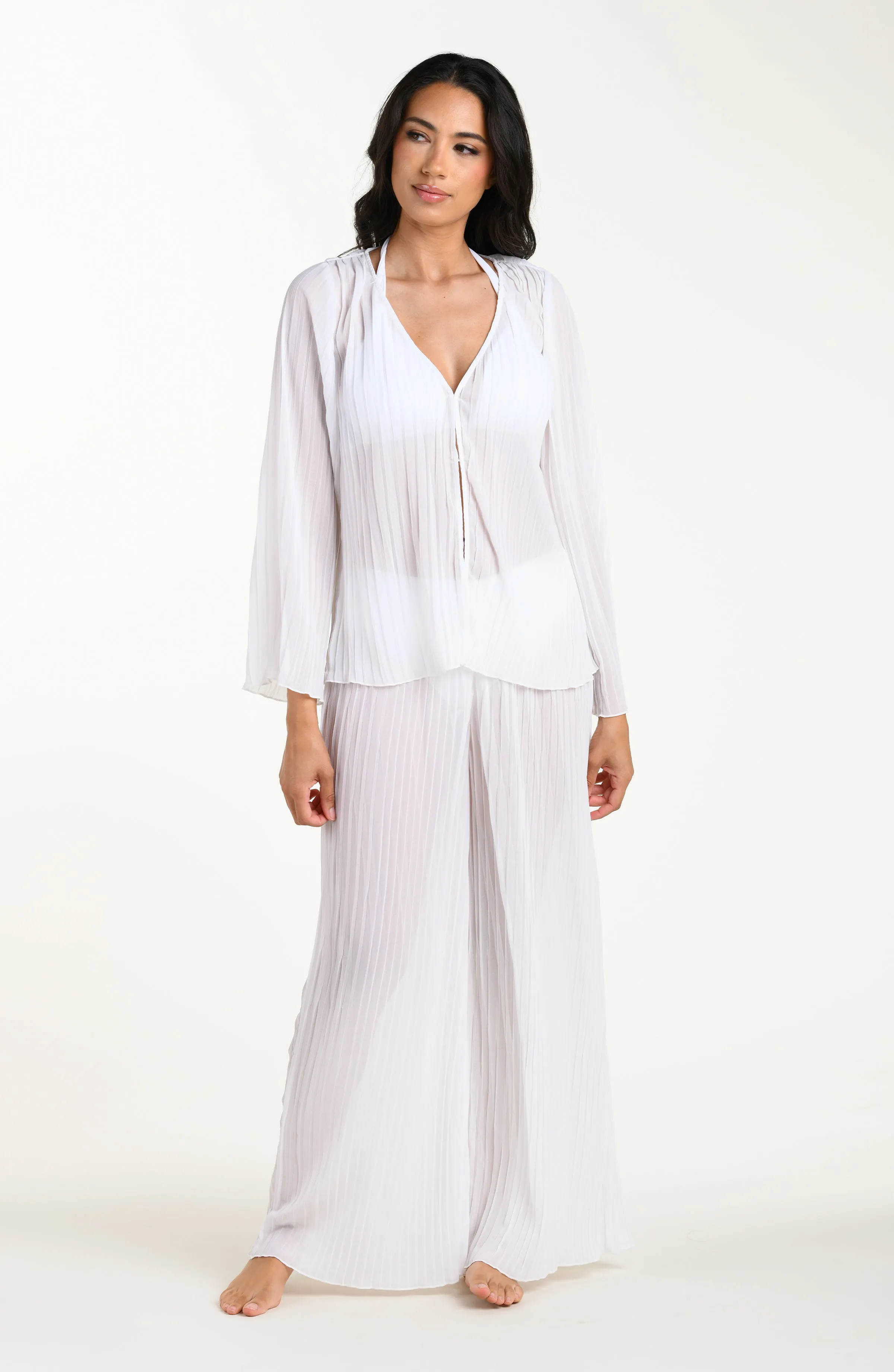 Sunbeams Long Sleeve Pleated Top sold by La Blanca product image thumbnail 5