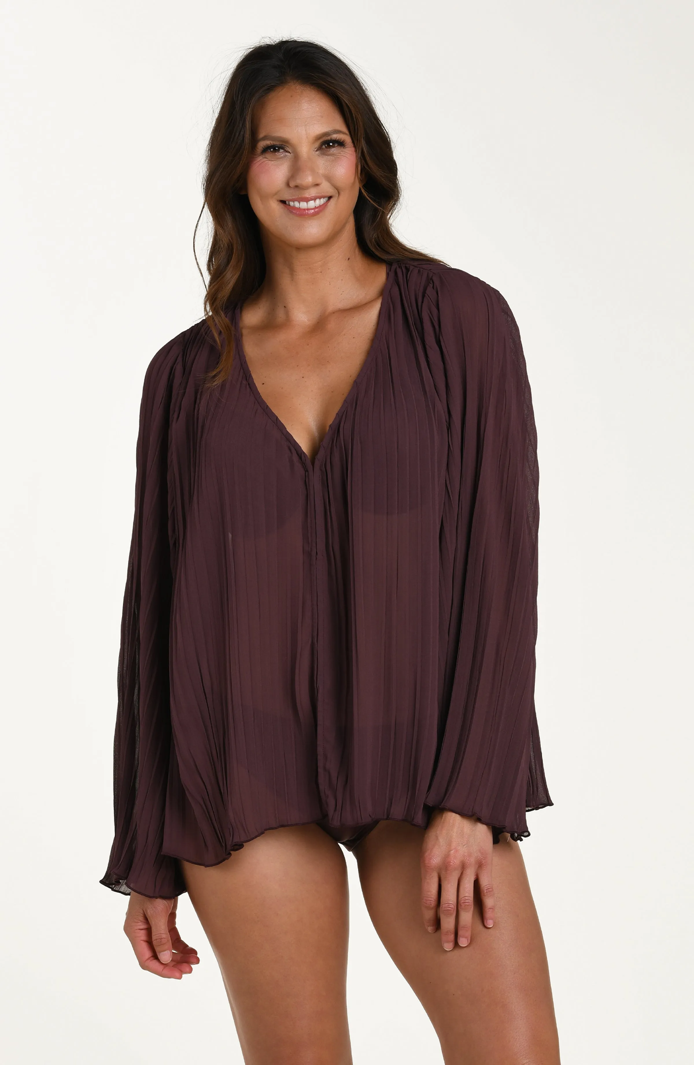 Sunbeams Long Sleeve Pleated Top sold by La Blanca product image thumbnail 2