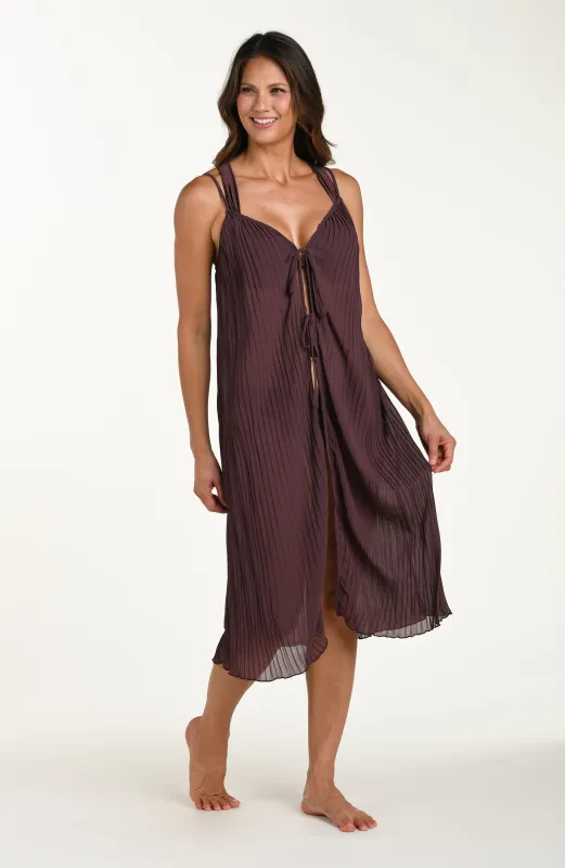 Sunbeams Tie Front Midi Dress sold by La Blanca