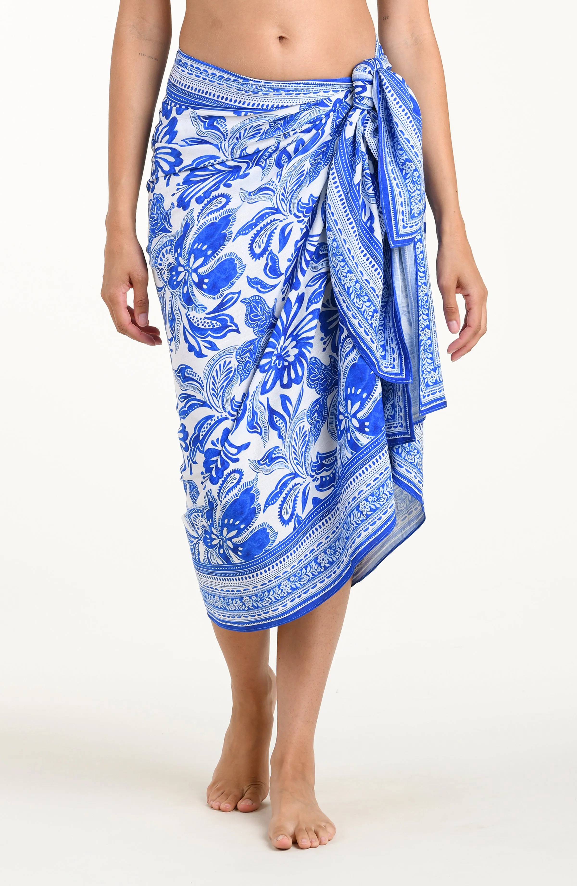 Botanical Brocade Pareo Wrap - Lapis sold by La Blanca product image thumbnail 2