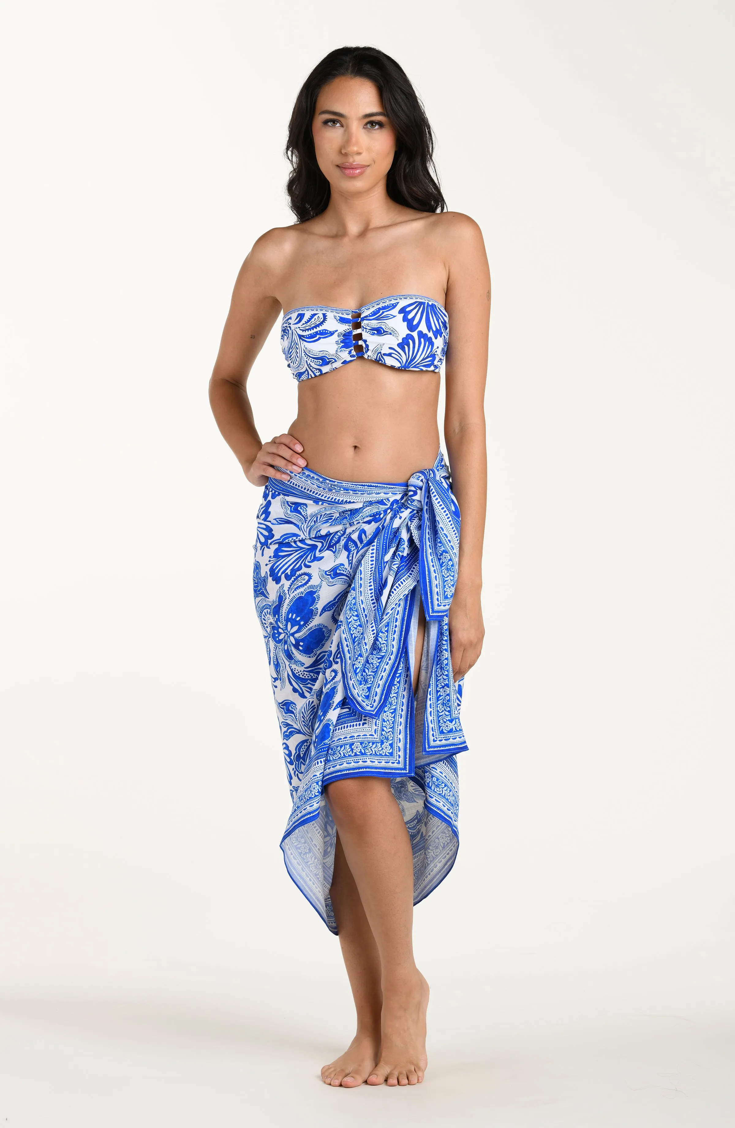 Botanical Brocade Pareo Wrap - Lapis sold by La Blanca product image thumbnail 4