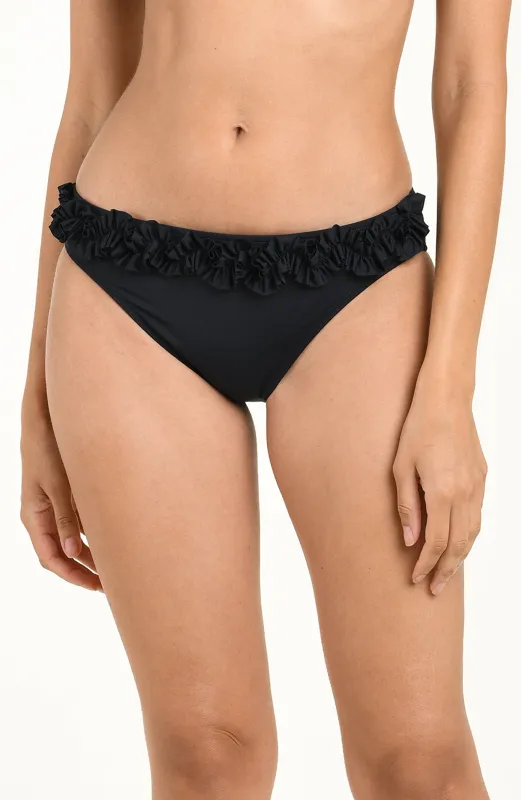 Island Goddess Ruffled Hipster Bottom - Black sold by La Blanca