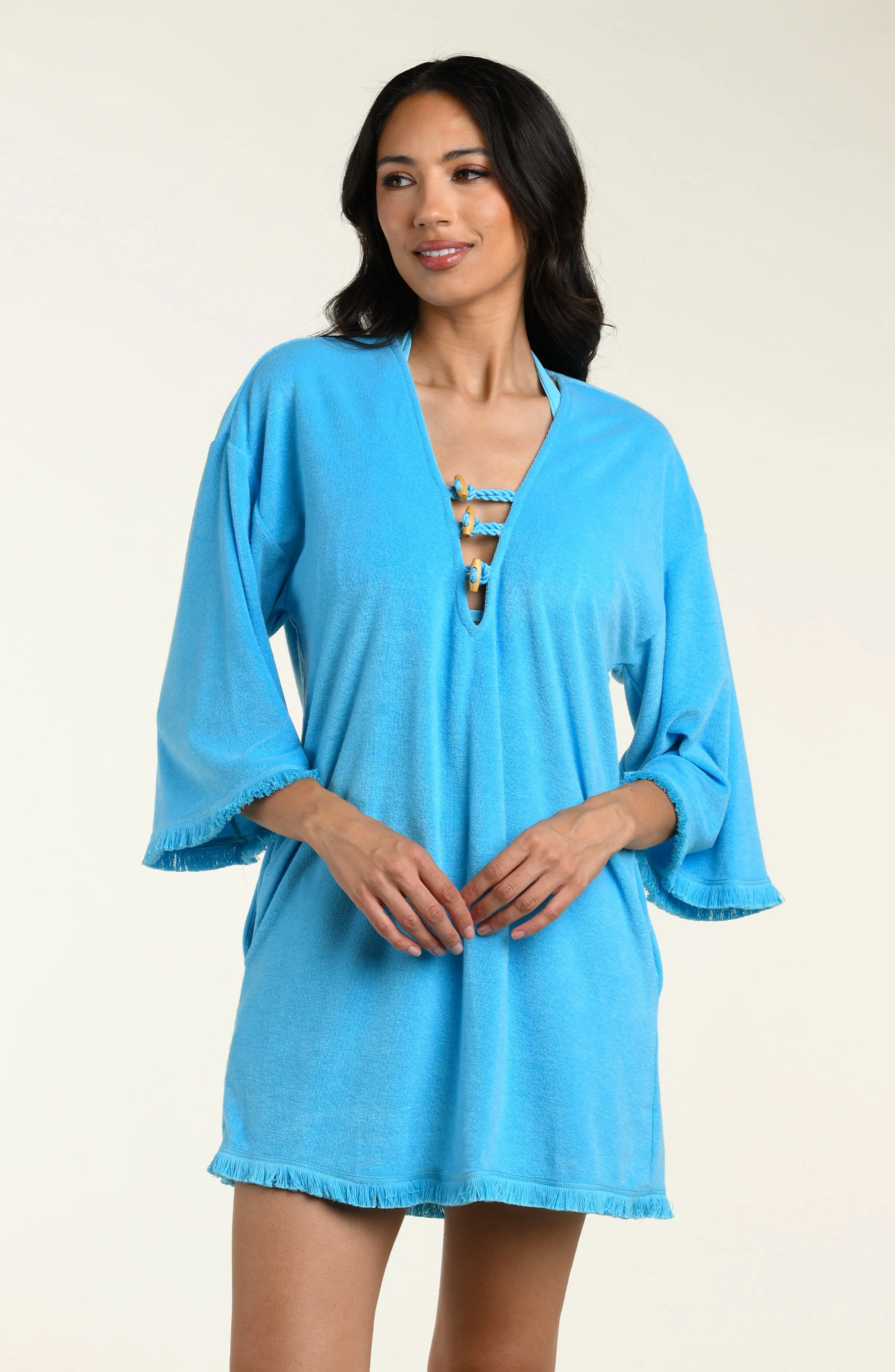 Wild Nomad V-Neck Tunic - Sky sold by La Blanca product image thumbnail 4