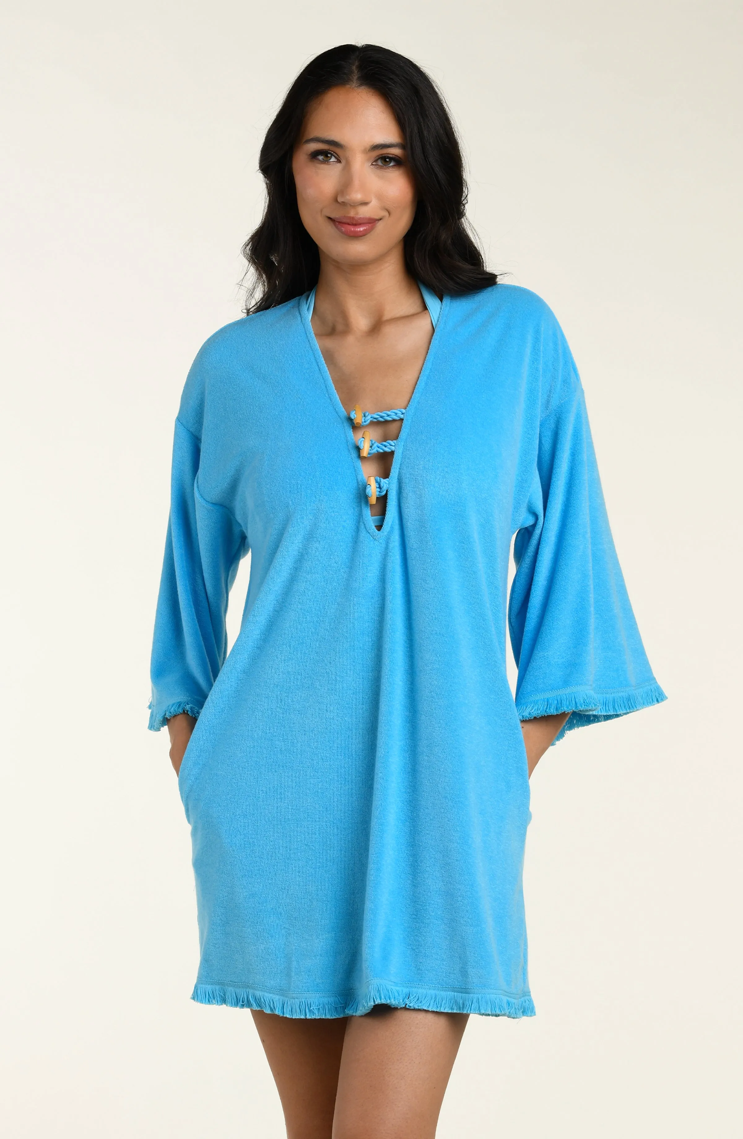 Wild Nomad V-Neck Tunic - Sky sold by La Blanca product image thumbnail 2