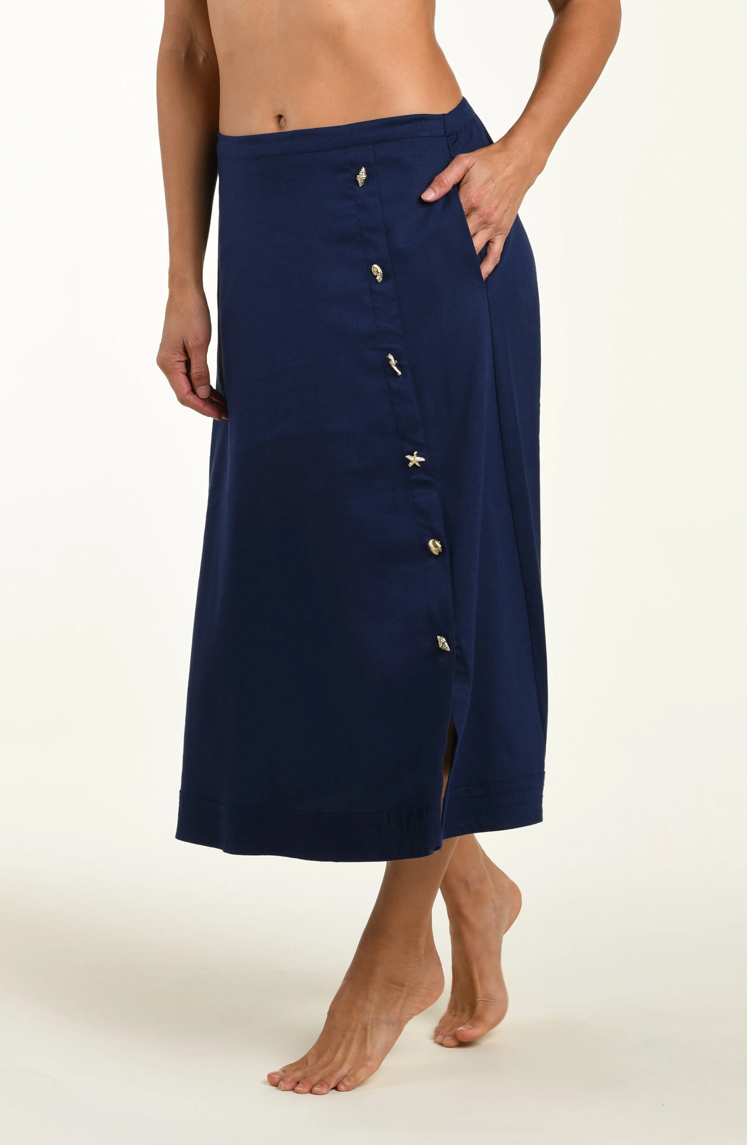 Harbor Breeze Wrap Skirt - Indigo sold by La Blanca product image thumbnail 3