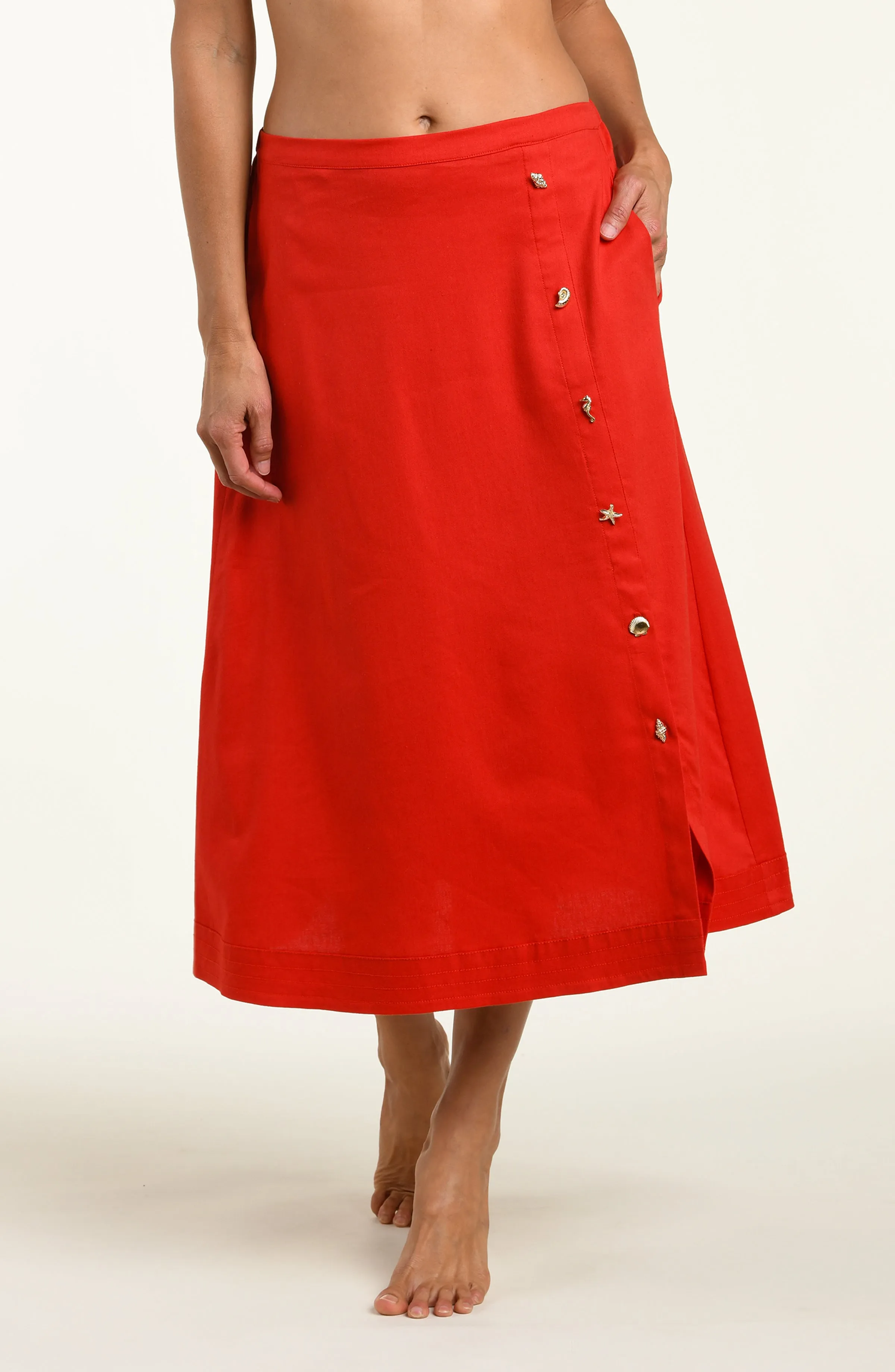Harbor Breeze Wrap Skirt - Ruby sold by La Blanca product image thumbnail 3