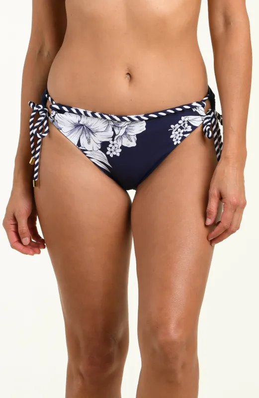 Mariner Blooms Side Tie Hipster Bottom - Indigo made by La Blanca