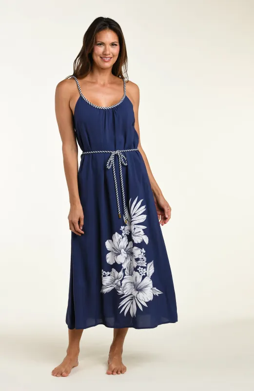 Mariner Blooms Maxi Dress - Indigo made by La Blanca