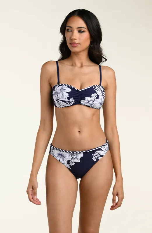 Mariner Blooms Bandeau Bikini Top - Indigo made by La Blanca