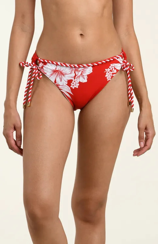 Mariner Blooms Side Tie Hipster Bottom - Ruby made by La Blanca