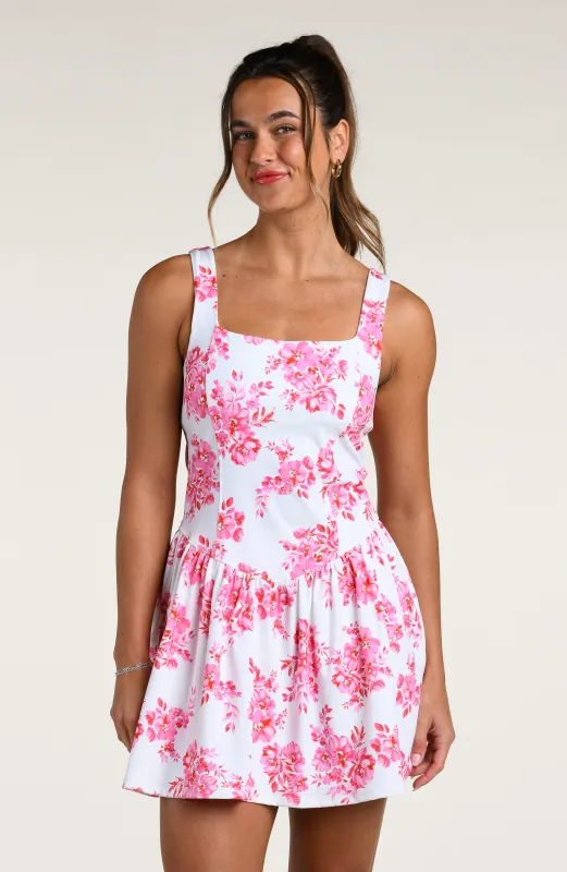 Rally Rose Drop Waist Tennis Dress made by La Blanca