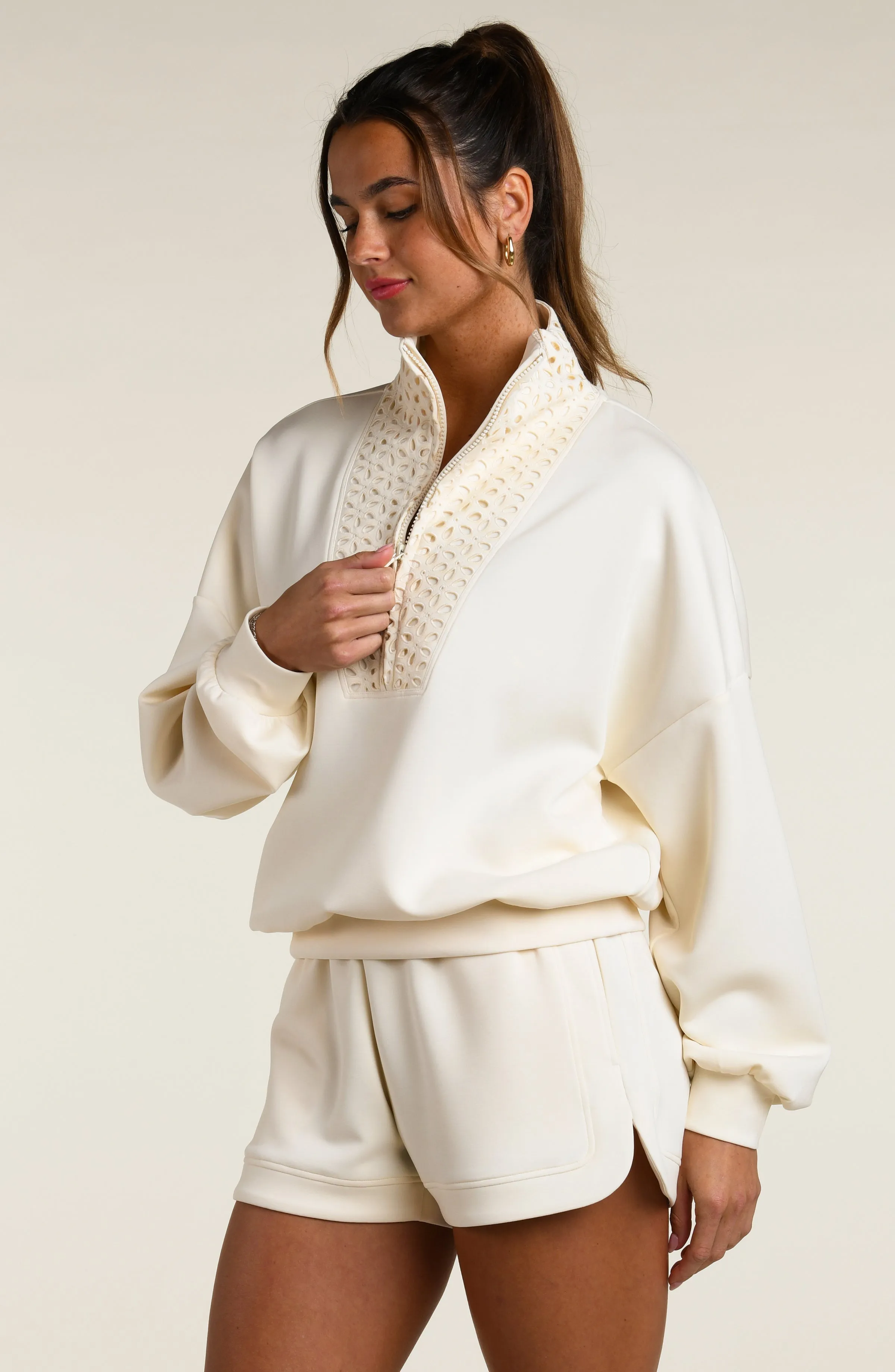 Cloudset Lounge Sweatshirt - Chalk sold by La Blanca product image thumbnail 4