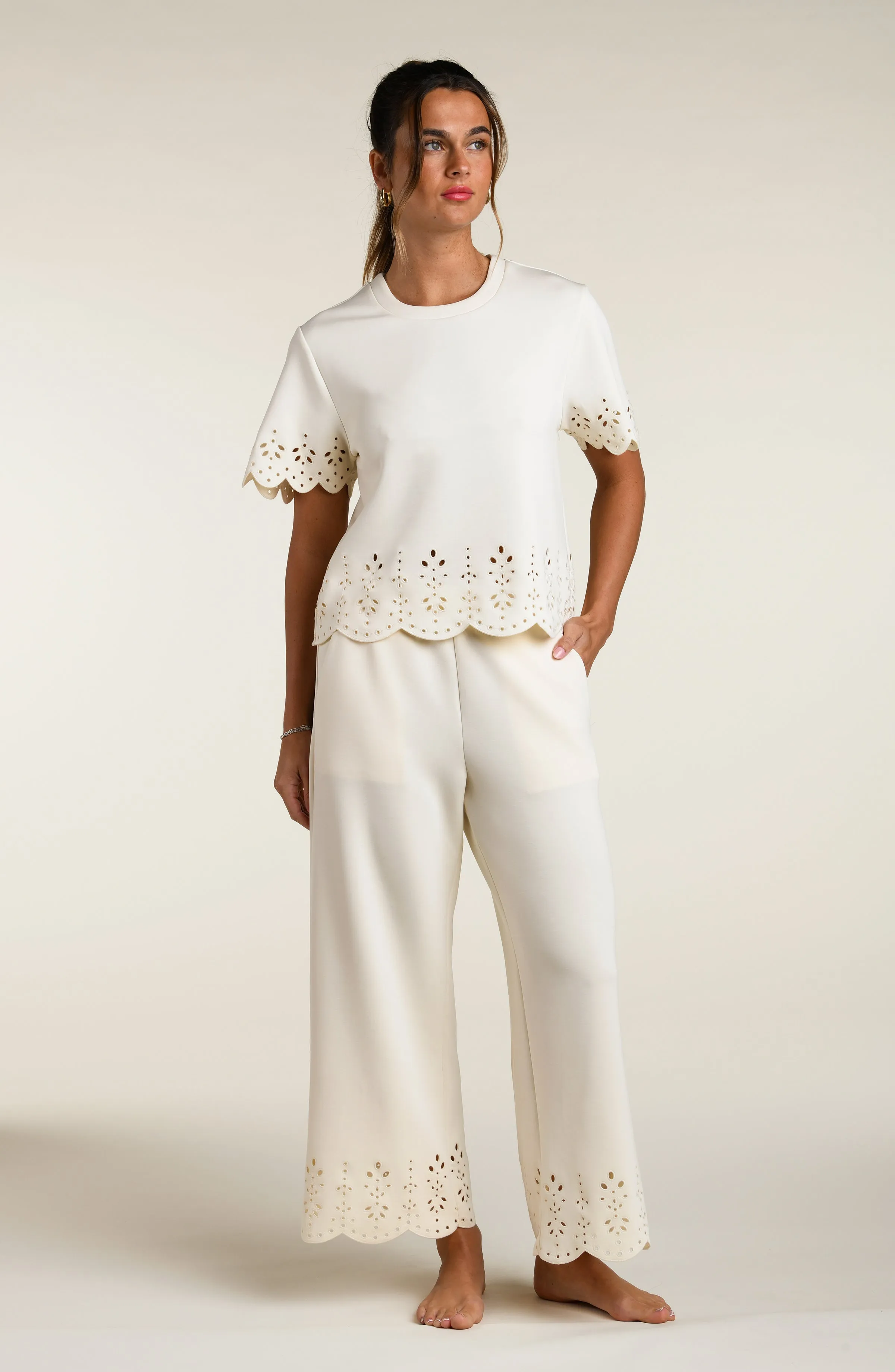 Cloudset Lounge Short Sleeve Top - Chalk sold by La Blanca product image thumbnail 4