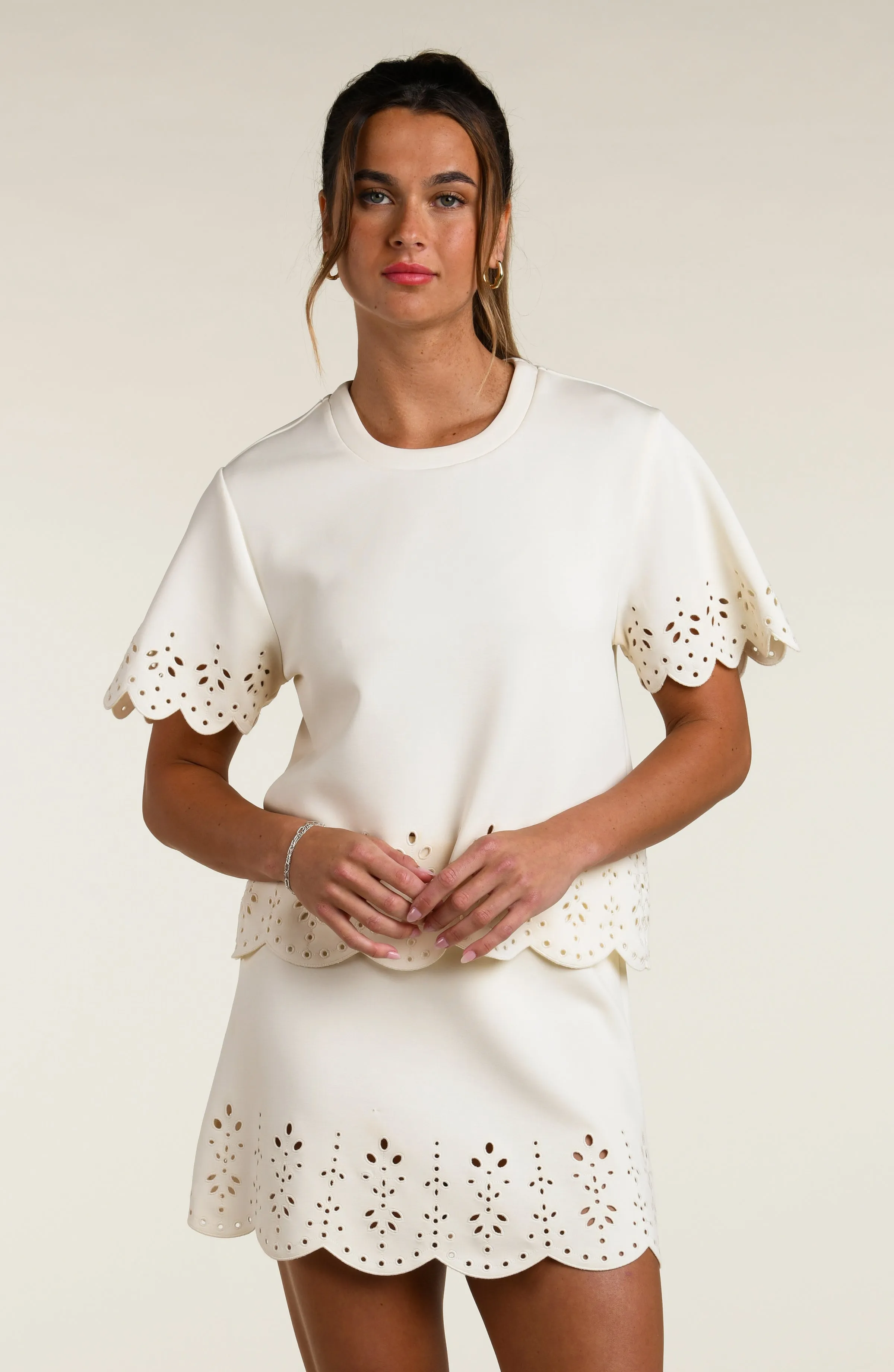 Cloudset Lounge Short Sleeve Top - Chalk sold by La Blanca product image thumbnail 3