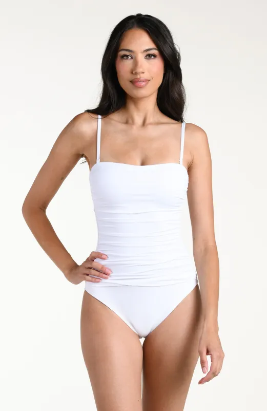 Island Goddess Bandeau One Piece - White made by La Blanca