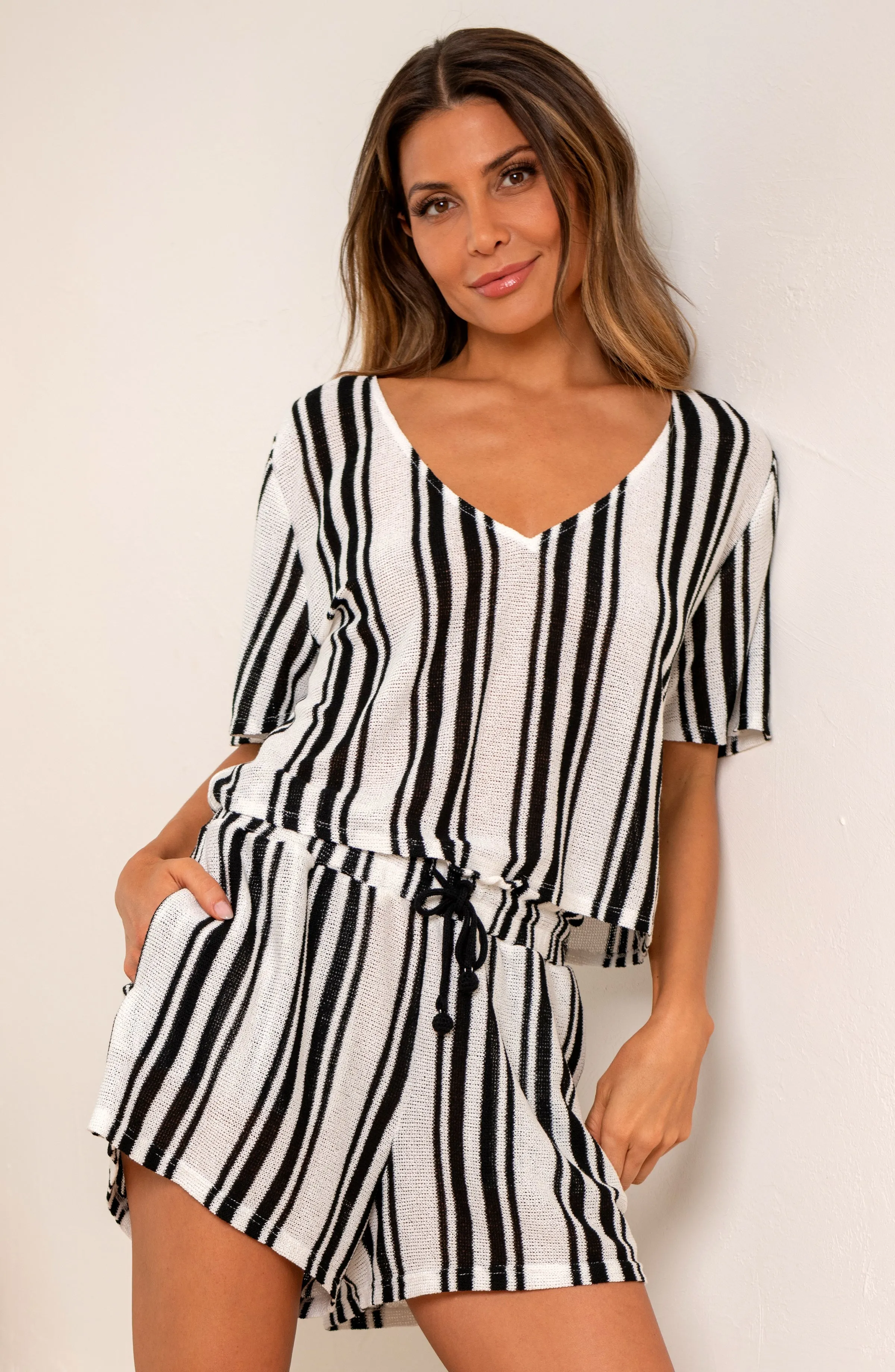 Boardwalk Stripe Short Sleeve Top sold by La Blanca