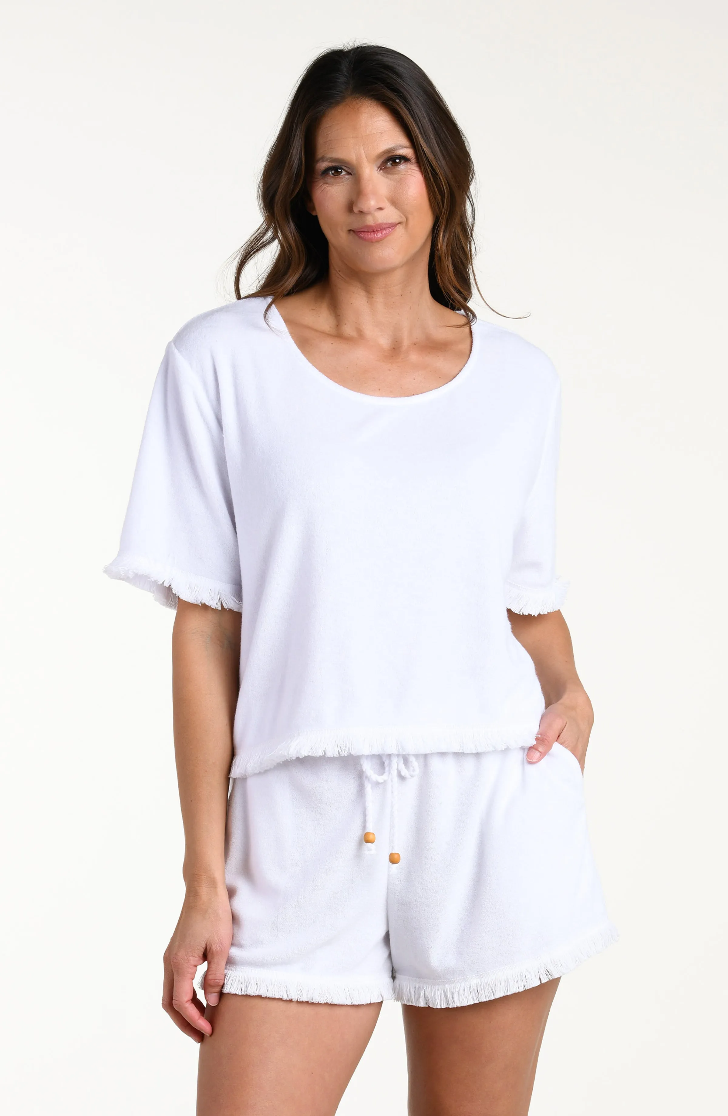 Wild Nomad Short Sleeve Top - White sold by La Blanca product image thumbnail 3