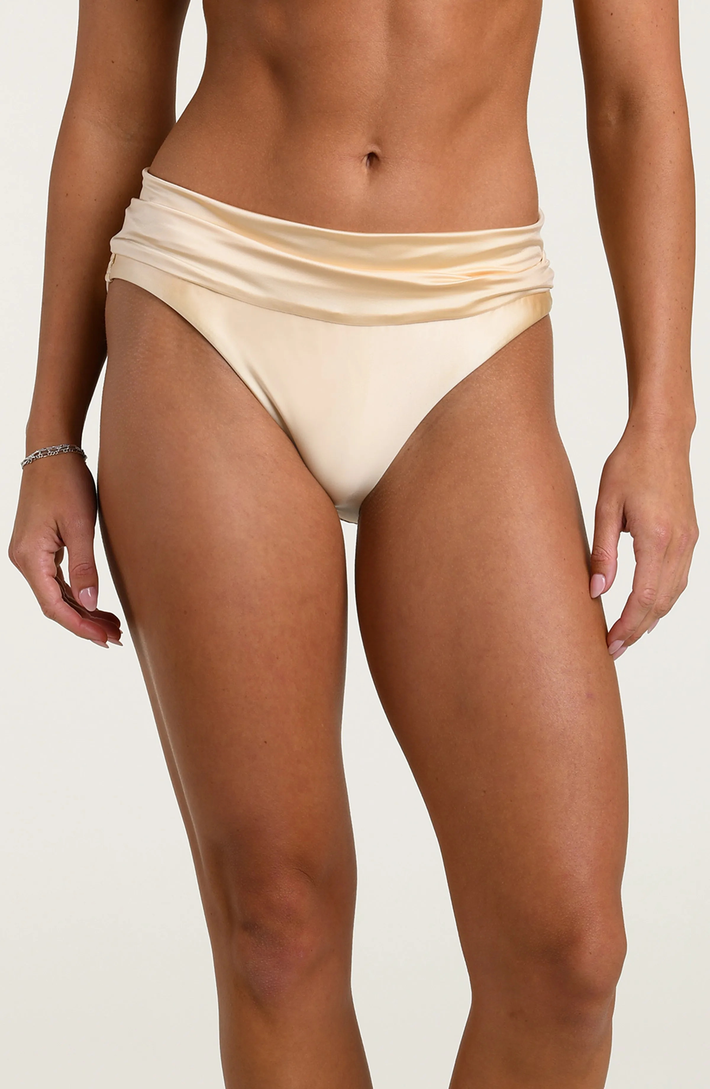 Earth Goddess Ruched Band Hipster Bottom - Champagne sold by La Blanca