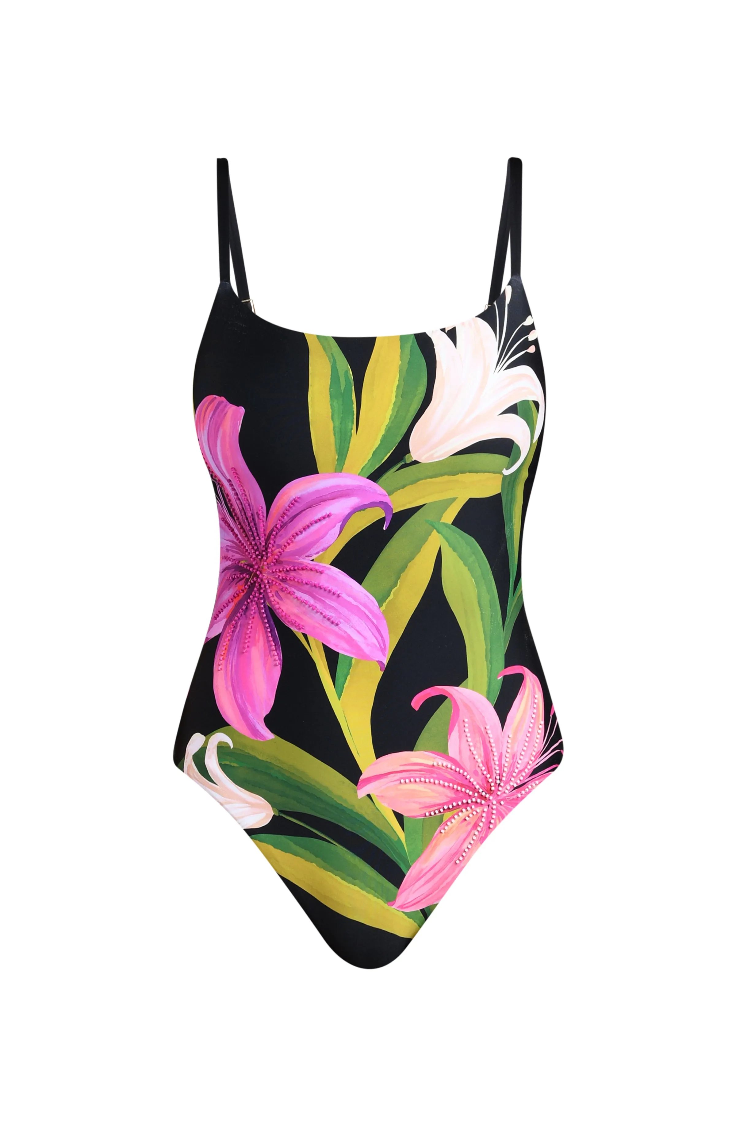 Jungle Blossoms Lingerie One Piece with Beaded Detail - Black sold by La Blanca product image thumbnail 5