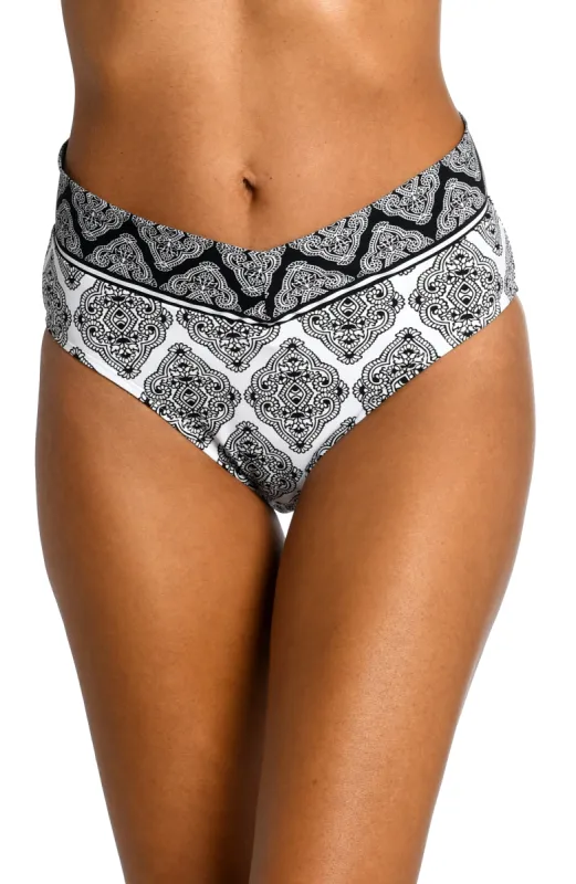 Oasis Tile V-Front High-Waist Bottom (Final Sale) sold by La Blanca