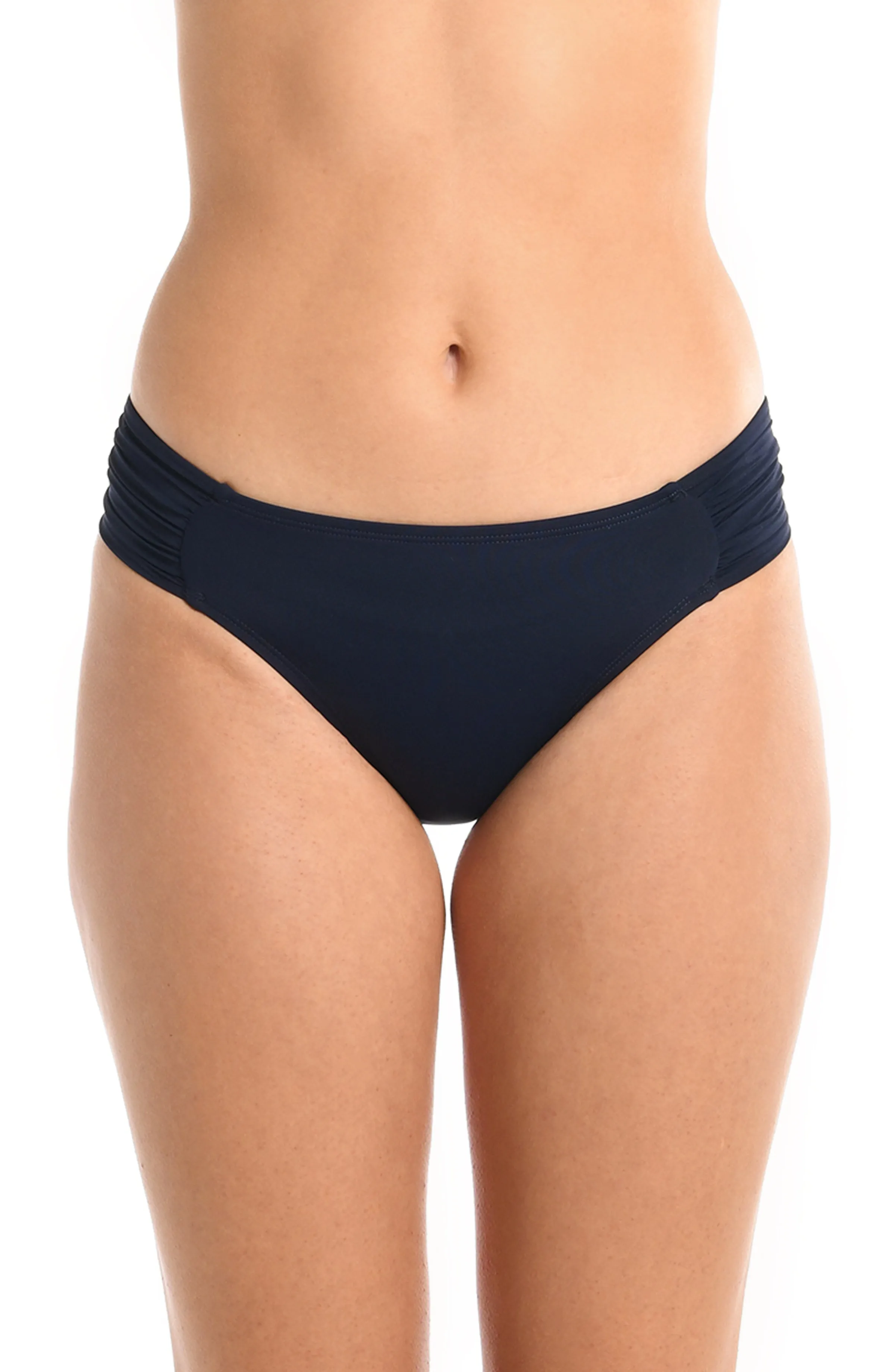 Island Goddess Side Shirred Hipster Bottom - Indigo sold by La Blanca