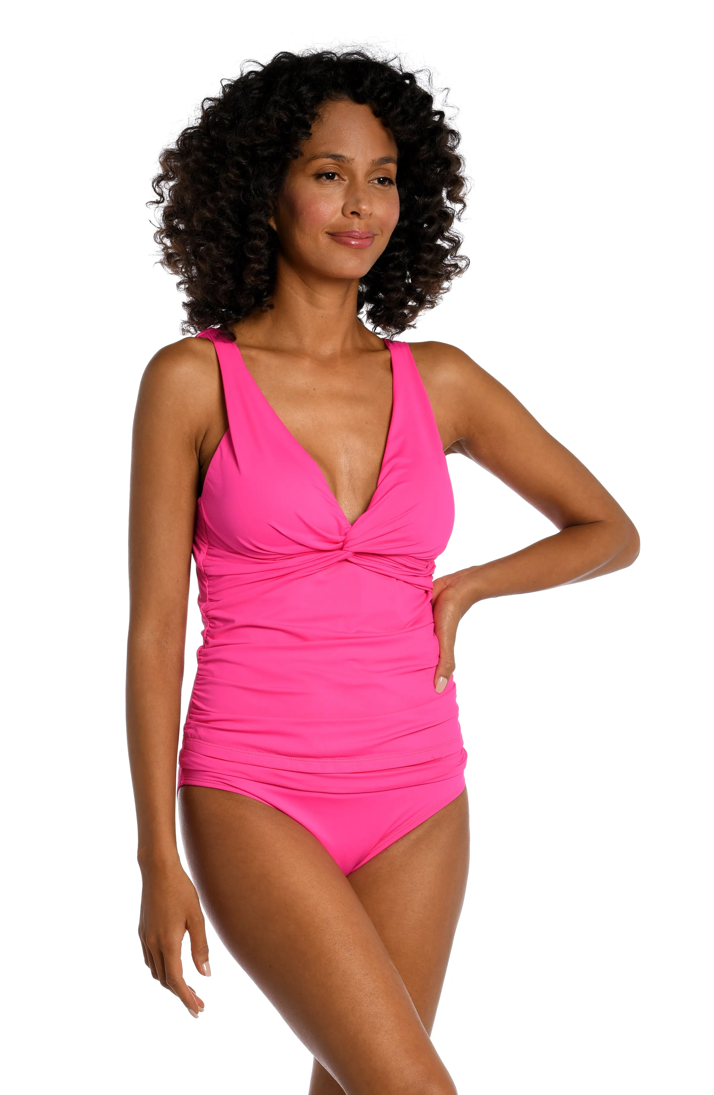 Island Goddess Twist Tie Back Tankini Top - Pop Pink (Final Sale) sold by La Blanca product image thumbnail 3