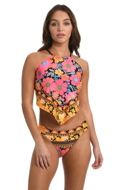 Sunshine 79 Flower Power High Neck Midkini Top - FINAL SALE sold by La Blanca