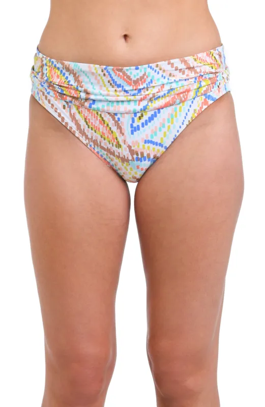 Sunbaked Jewels Shirred Band Hipster Bottom - FINAL SALE sold by La Blanca