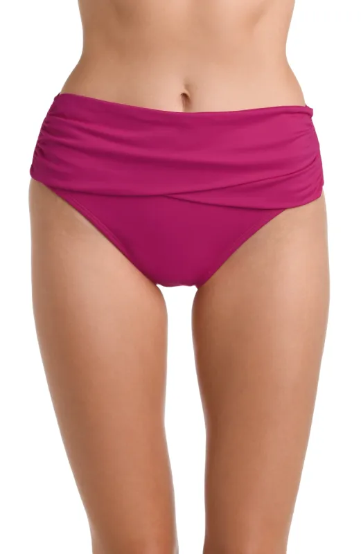 Island Goddess Mid-Waist Sash Band Bottom - Magenta - FINAL SALE sold by La Blanca